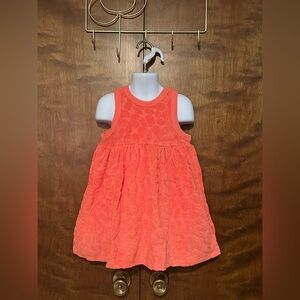 Hanna Andersson 100 Sleeveless Terry Dress with Pockets Girls 4 Orange Floral